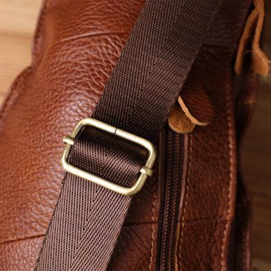 Удобная мужская сумка с большим количеством карманов из натуральной кожи Vintage 22963 Коричневый