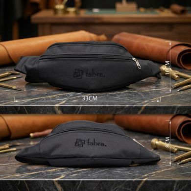 Текстильная поясная сумка для города поездок и повседневного использования FABRA 22580 Черная