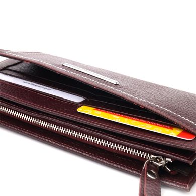 Жіночий горизонтальний гаманець із натуральної шкіри KARYA 21090 Бордовий