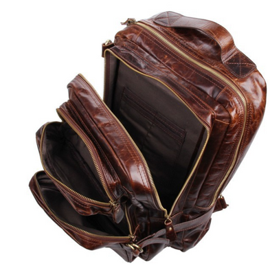 Рюкзак трансформер 2 в 1 кожаный Vintage 20207 Коричневый