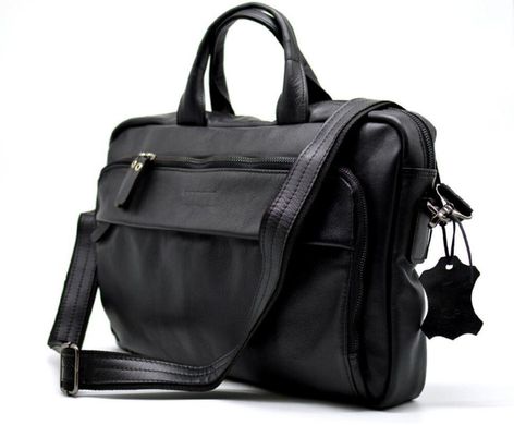 Ділова сумка-портфель для ноутбука GA-7334-1md TARWA, з натуральної шкіри Чорний