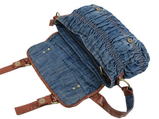 Жіноча сумка джинсова через плече Fashion jeans bag синя