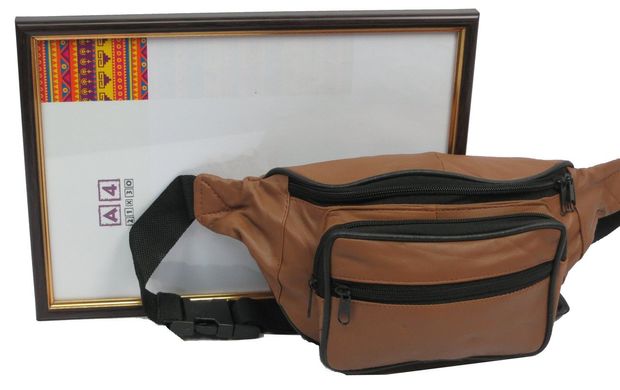 Шкіряна сумка на пояс Cavaldi 904-353 cognac, коричневий