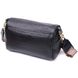 Классическая кожаная женская сумка с оригинальной плечевой лямкой Vintage 22405 Черная