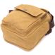 Отличная небольшая мужская сумка из плотного текстиля Vintage 22222 Песочный