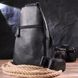 Современная мужская сумка через плечо из натуральной кожи 21307 Vintage Черная