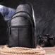 Сучасна чоловіча сумка через плече з натуральної шкіри 21307 Vintage Чорна