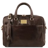 Шкіряний портфель для ноутбука з передньою кишенею Tuscany Leather Urbino TL141241 (Темно-коричневий) фото