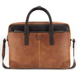 Классическая деловая кожаная сумка для ноутбука 15" Коньяк Tom Stone 717R-BR фото