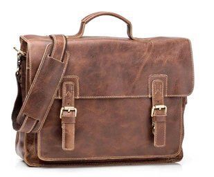 Мужской кожаный портфель TIDING BAG G8870B Коричневый