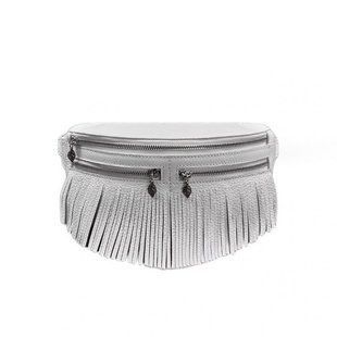 Шкіряна жіноча сумка на пояс Spirit біла Blanknote BN-BAG-15-white