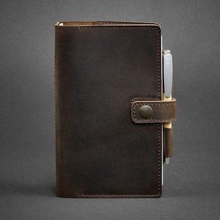 Натуральная кожаный блокнот (Софт-бук) 4.0 Орех - коричневый Blanknote BN-SB-4-st-o