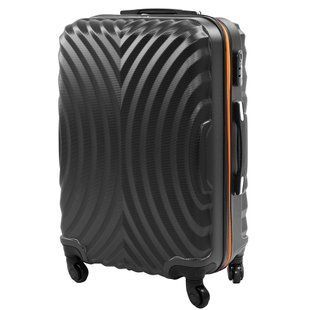 Чемодан маленький на 4-х колесах ROGAL (РОГАЛ) RGL760S-dark-grey-orange Черный