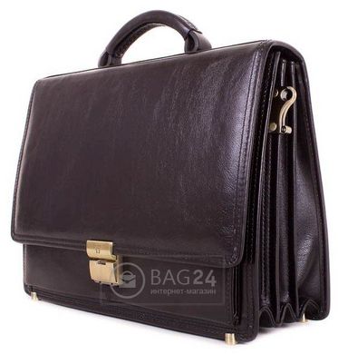 Элитный мужской портфель из высококачественной кожи WANLIMA W50014900037-black, Черный