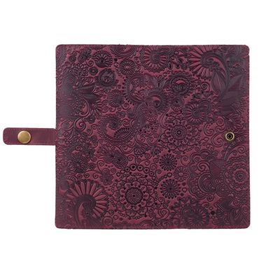 Дизайнерский ергономический кожаный тревел-кейс с фиолетовой матовой кожи, коллекция "Mehendi Art"