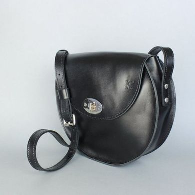 Жіноча шкіряна сумка Кругла чорна Blanknote TW-RoundBag-black-ksr
