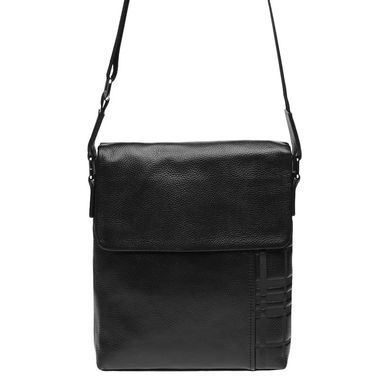 Чоловіча шкіряна сумка через плече Borsa Leather k19137-black