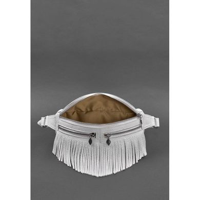 Натуральная кожаная женская сумка на пояс Spirit белая Blanknote BN-BAG-15-white