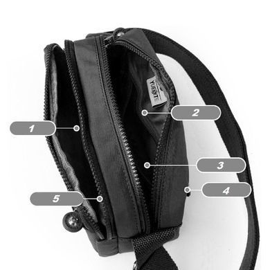 Кросбоді текстильне Confident WT1-5903A Чорний