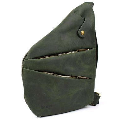 Мужская сумка-слинг через плечо микс канваса и кожи TARWA REE-6402-3md Зеленый