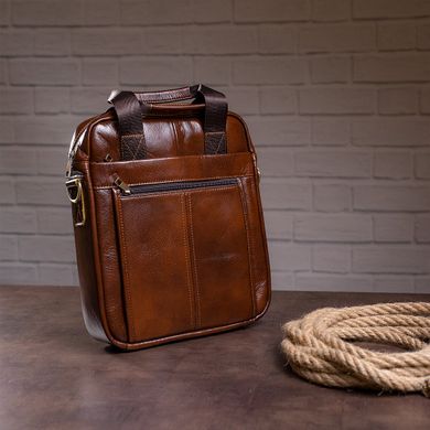 Ділова чоловіча сумка шкіряна Vintage 14789 Коричнева