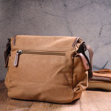 Функциональная мужская сумка с клапаном из текстиля 21249 Vintage Коричневая