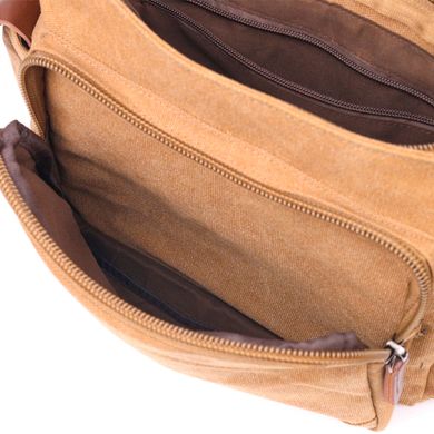 Функциональная мужская сумка с клапаном из текстиля 21249 Vintage Коричневая