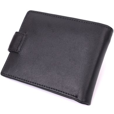 Горизонтальний чоловічий гаманець із блоком для пластикових карток з натуральної шкіри Vintage sale_15029 Чорний