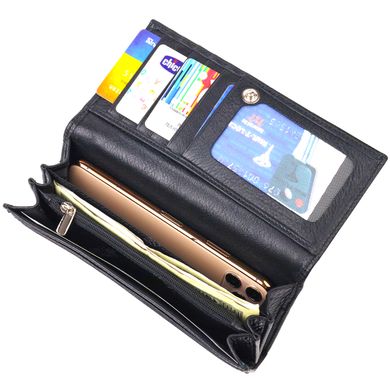 Класичний жіночий гаманець із натуральної шкіри CANPELLINI 21657 Чорний