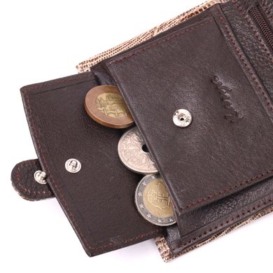 Гарний гаманець із натуральної фактурної шкіри KARYA 21041 Бежевий