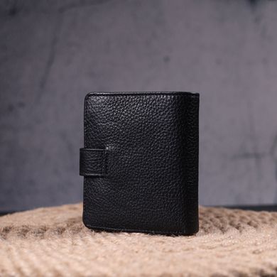 Невеликий гаманець із натуральної зернистої шкіри KARYA 21370 Чорний