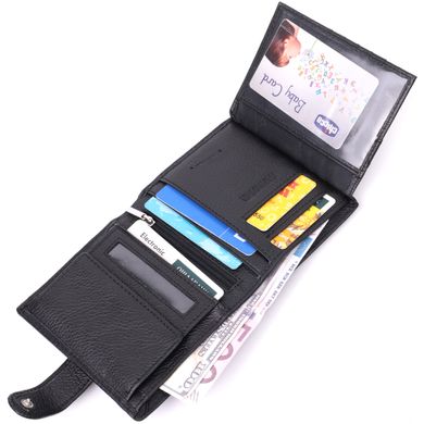 Вертикальный мужской бумажник из натуральной кожи ST Leather 22479 Черный