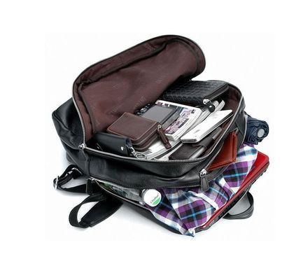 Рюкзак кожаный Tiding Bag t3064 Черный