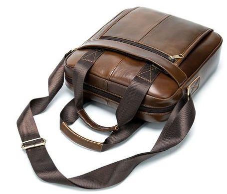 Деловая мужская сумка кожаная Vintage 14789 Коричневая