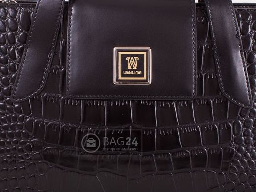 Кожаная черная сумка Wanlima, Черный