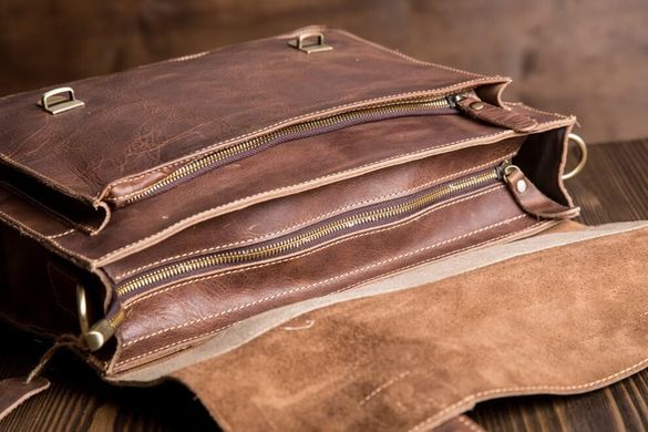 Мужской кожаный портфель TIDING BAG G8870B Коричневый