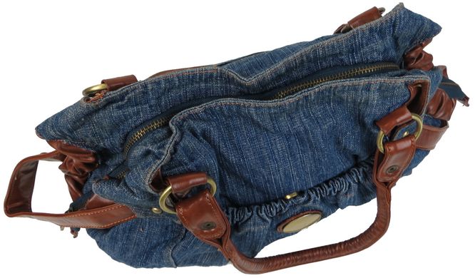 Жіноча джинсова, бавовняна сумка з двома ручками Fashion jeans bag синя