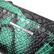 Лакований жіночий горизонтальний гаманець із натуральної шкіри під рептилію KARYA 21091 Зелений