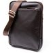 Модная сумка планшет с накладным карманом на молнии в гладкой коже 11282 SHVIGEL, Коричневая