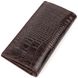 Практичный мужской вертикальный бумажник из натуральной кожи с тиснением под крокодила CANPELLINI 21907 Коричневый