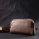 Женская сумка на два отделения из натуральной кожи Vintage 22356 Бежевая