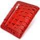 Женское фактурное портмоне среднего размера из натуральной кожи с тиснением под крокодила CANPELLINI 21807 Красное