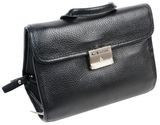 Небольшая мужская кожаная барсетка, сумка Giorgio Ferretti черная фото