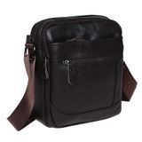 Чоловіча шкіряна сумка Borsa Leather K1223-brown середнього розміру для документів, вертикальна, через плече, Тайвань