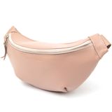 Практичная кожаная женская поясная сумка GRANDE PELLE 11359 Розовый фото