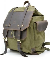 Городской рюкзак Урбан в комбинации ткань+кожа TARWA RН-6680-4lx Зеленый