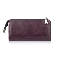 Гарний шкіряний гаманець на блискавці фіолетового кольору