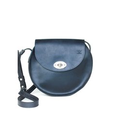 Жіноча шкіряна сумка Кругла синя вінтажна Blanknote TW-RoundBag-blue-crz