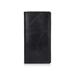 Зносостійкий чорний шкіряний гаманець на 14 карт