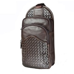 Одношлеечный кожаный рюкзак Bull T1369 Коричневый